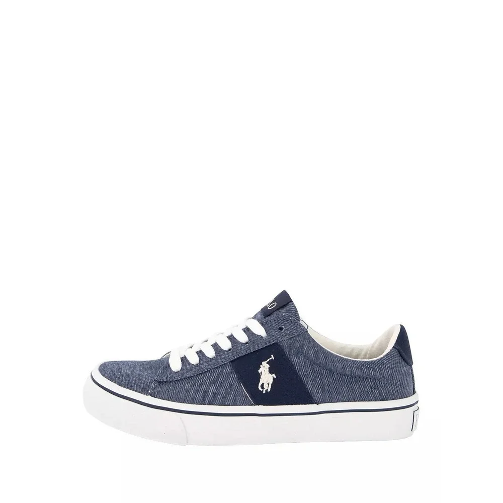 Polo Ralph Lauren Sneakers Sayer Boys Shoes Size 4 Blue Canvas